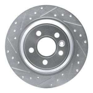 Volvo V60 Cross Country Brake Rotor (1) - Rear Left - R1 Concepts - Drilled & Slotted - Silver - `07-`18